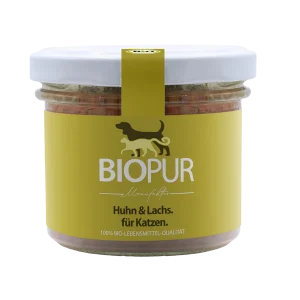BIOPUR – Huhn & Lachs mit Karotten & Katzenminze